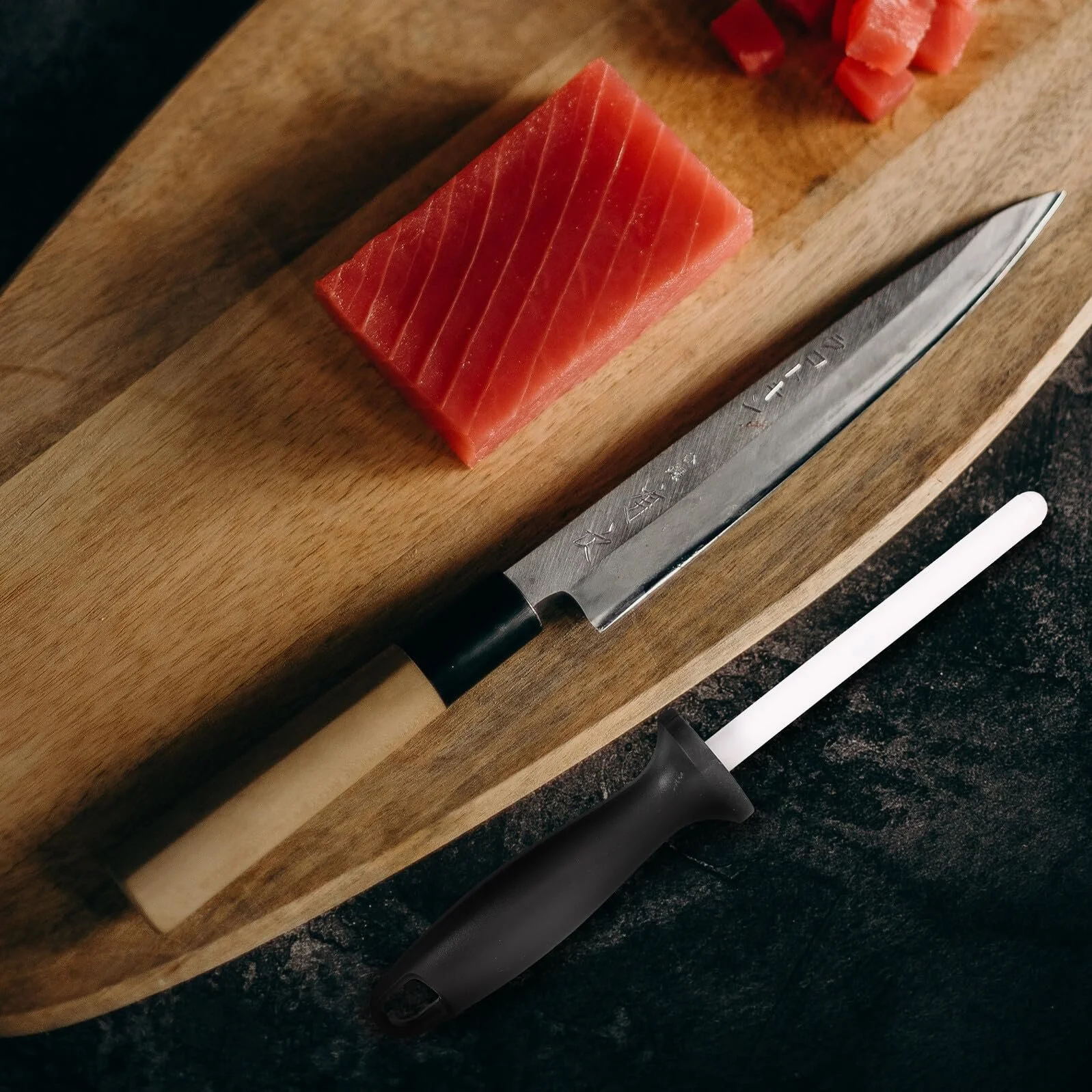 Мусат для ножів керамічний з ергономічною ручкою портативний білий, фото №9