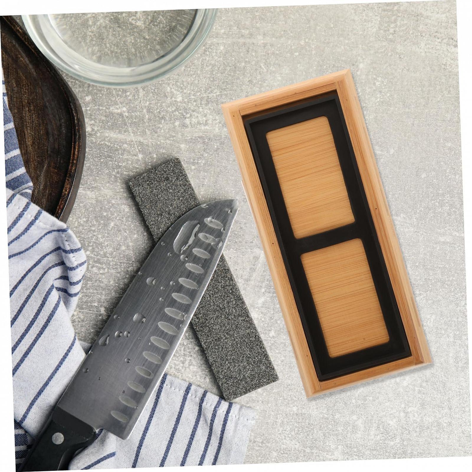 Тримач для точильного каменю бамбуковий набір 3 шт., фото №7