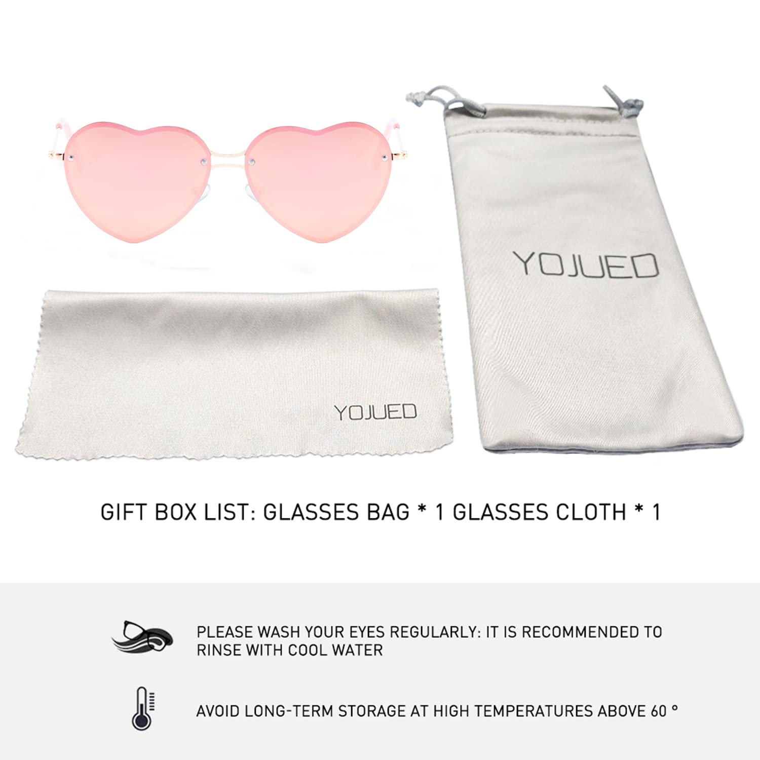 Солнцезащитные очки Сердце YOJUED Металлическая оправа, фото №4