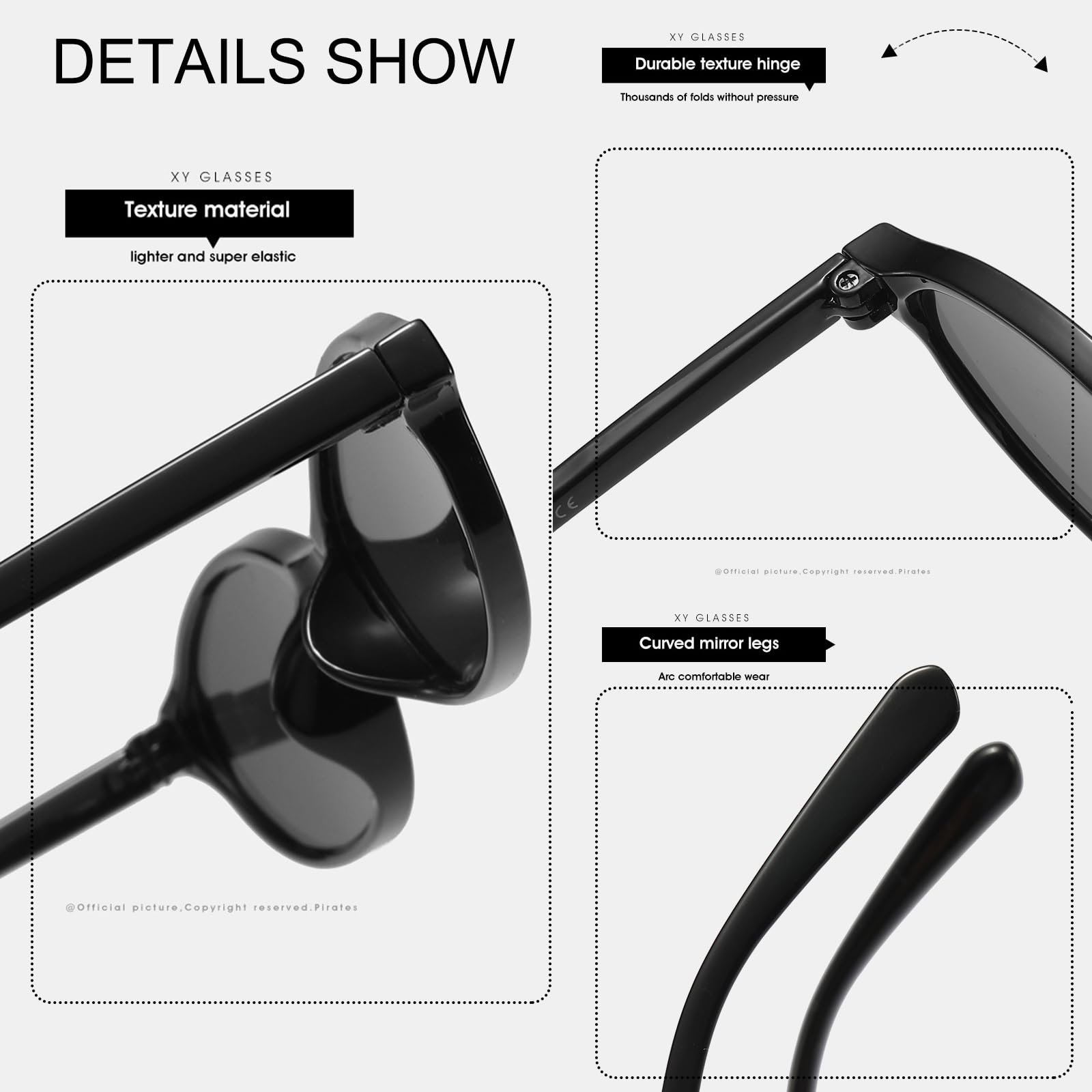 Сонцезахисні окуляри овальні JSTHHTT, 4 шт, вінтажні, тонкі, у стилі 90-х, ретро, різнокольорові, фото №3