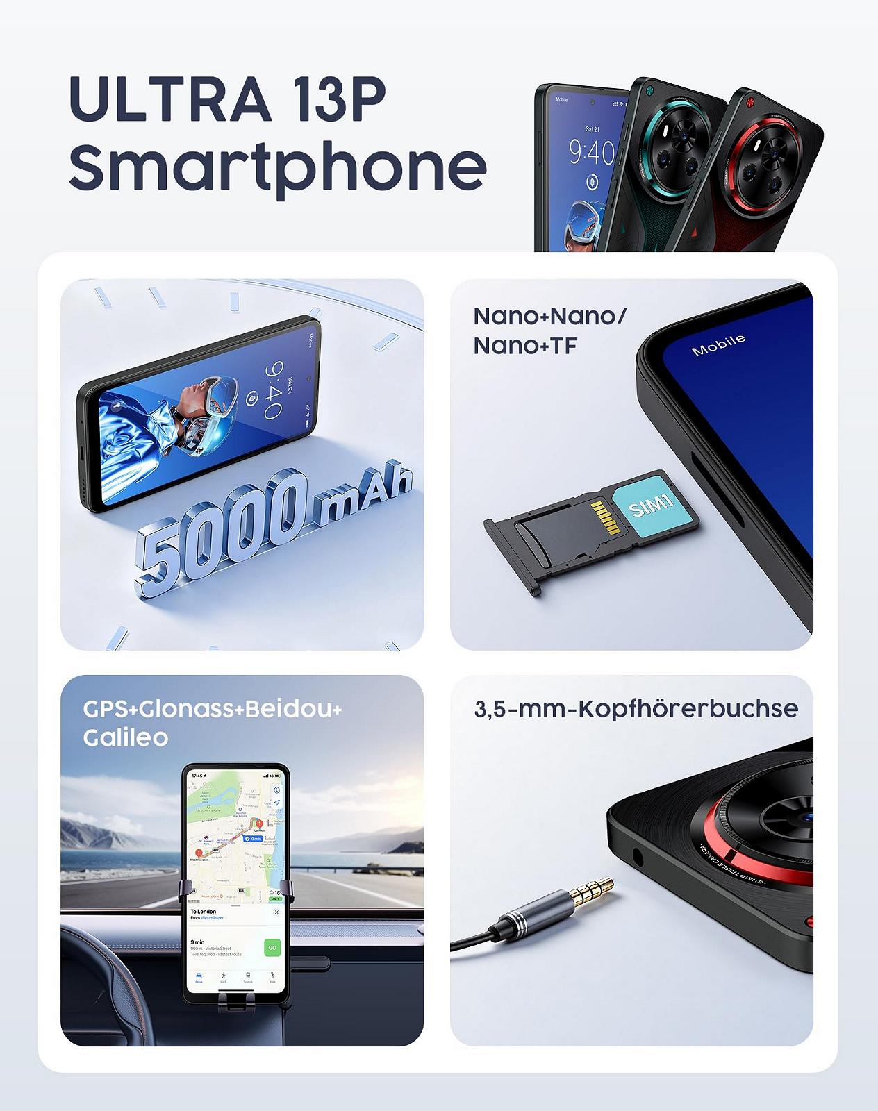 Смартфон invens Ultra 13P 16GB RAM 128GB 4G Dual SIM 6.79" HD+ 5000mAh 64MP+16MP Green, фото №7 Смартфон invens Ultra 13P 16GB RAM 128GB 4G Dual SIM 6.79" HD+ 5000mAh 64MP+16MP Green, фото №7