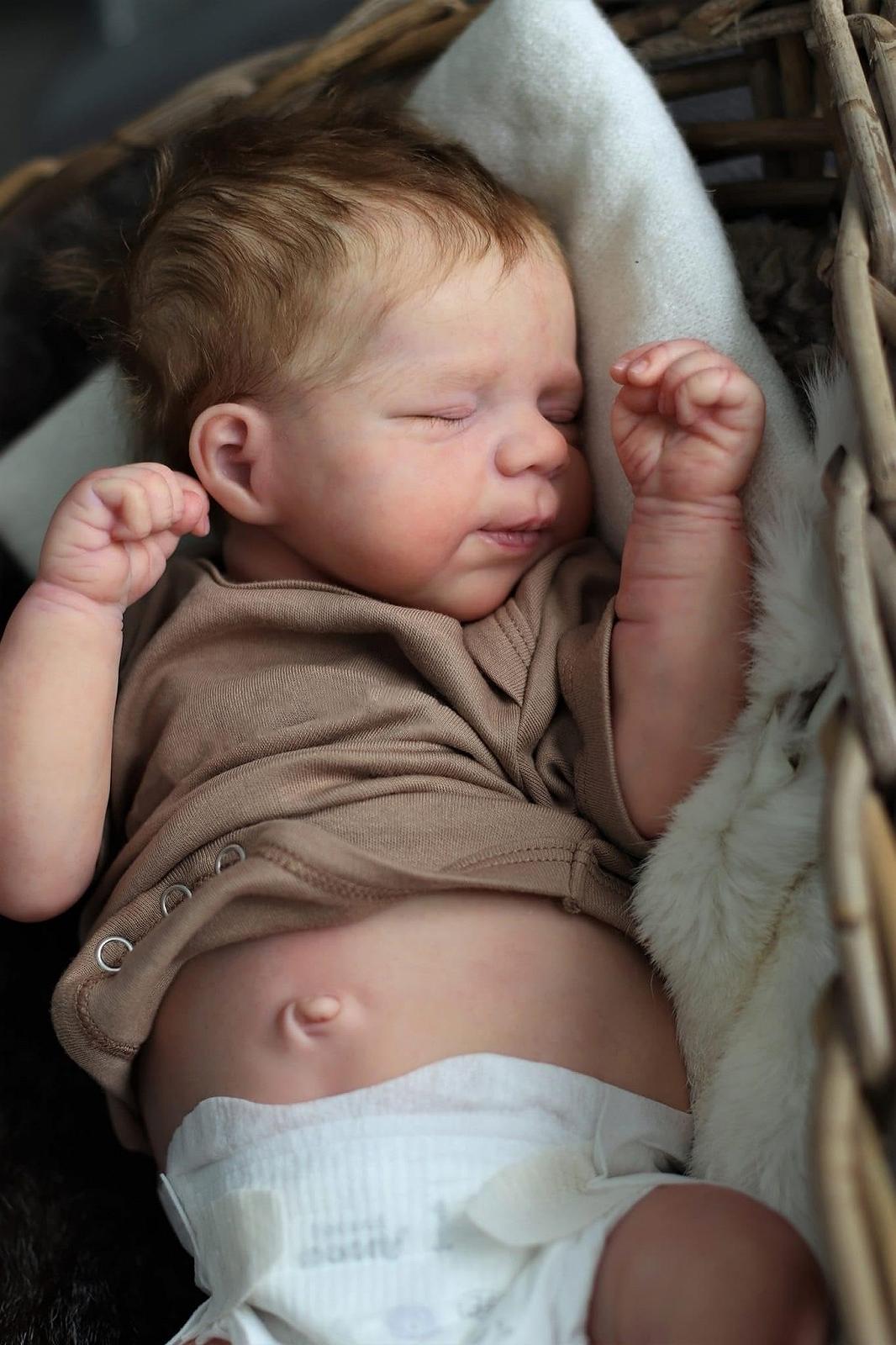 Лялька Zero pam Reborn Baby 45 см Повносиліконова Живий хлопчик З вкоріненим волоссям Реалістична, фото №3