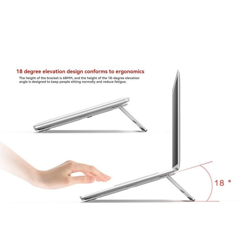 Регульована по висоті алюмінієва підставка для ноутбука, складаний настільний тримач для ноутбуків до 17", фото №8