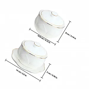 Керамічна каструля для тушкування маленька з кришкою та ложкою біла synthetic.ua - Фото 1