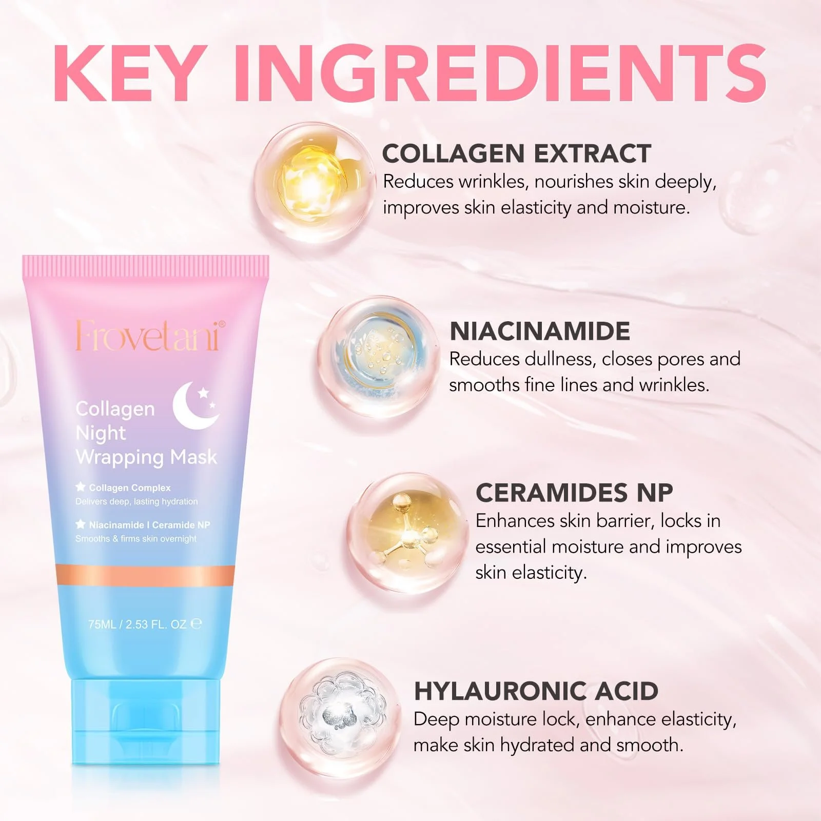 Маска для обличчя колагенова Нічна маска Collagen для обгортання, фото №3