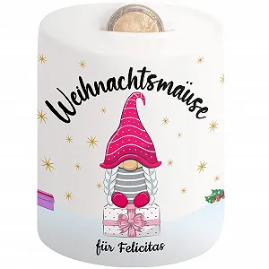 Скарбничка Christmas Mice Персоналізована з ім'ям Керамічна - Фото 1