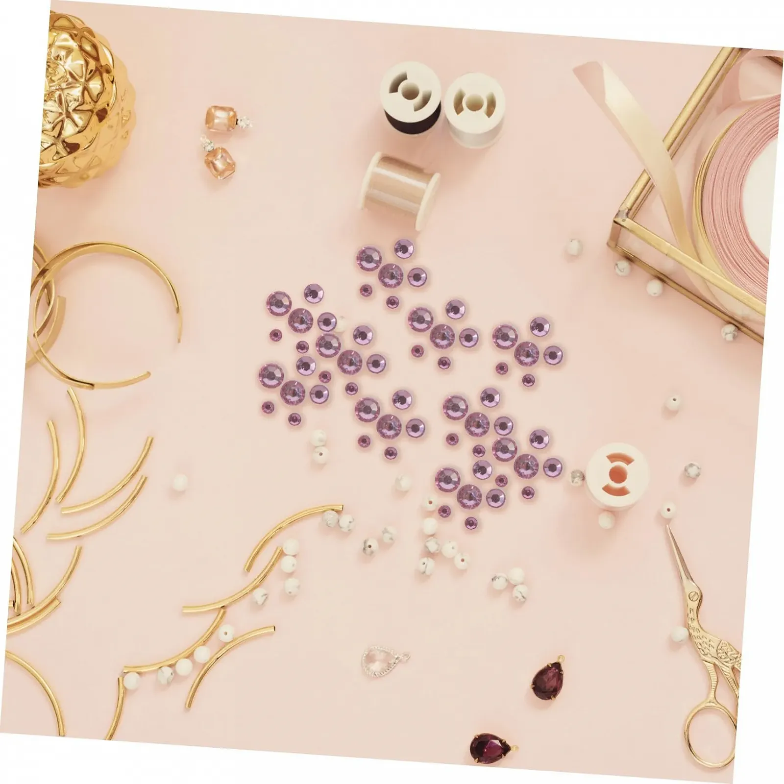 Стразы Акриловые Плоские Розовая Вишня Разноцветные, фото №4