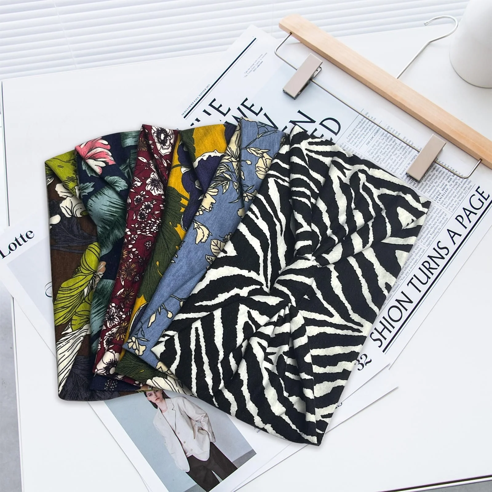 Набір еластичних широких спортивних пов'язок для волосся, фото №5