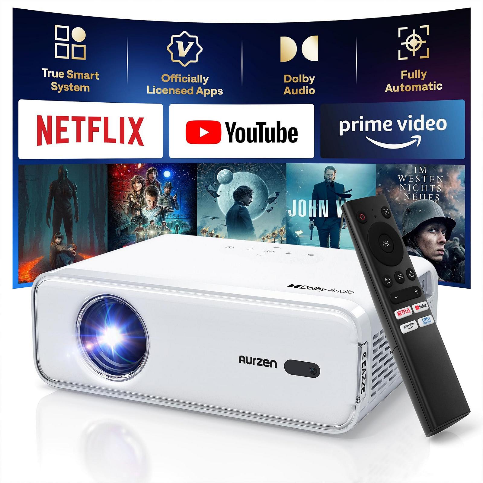 Проектор Aurzen Eazze D1 Smart Projector Home Cinema з підтримкою 4K Full HD 1080P, NetfIix Official & DoIby Audio, фото №1