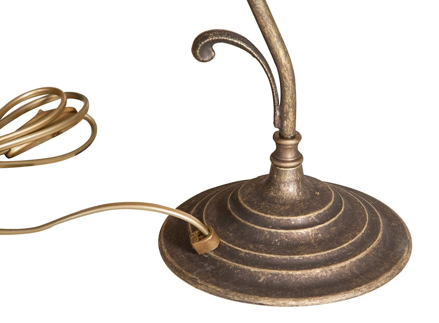 Настільна лампа вороненька латунь перфорована кераміка білий, фото №2