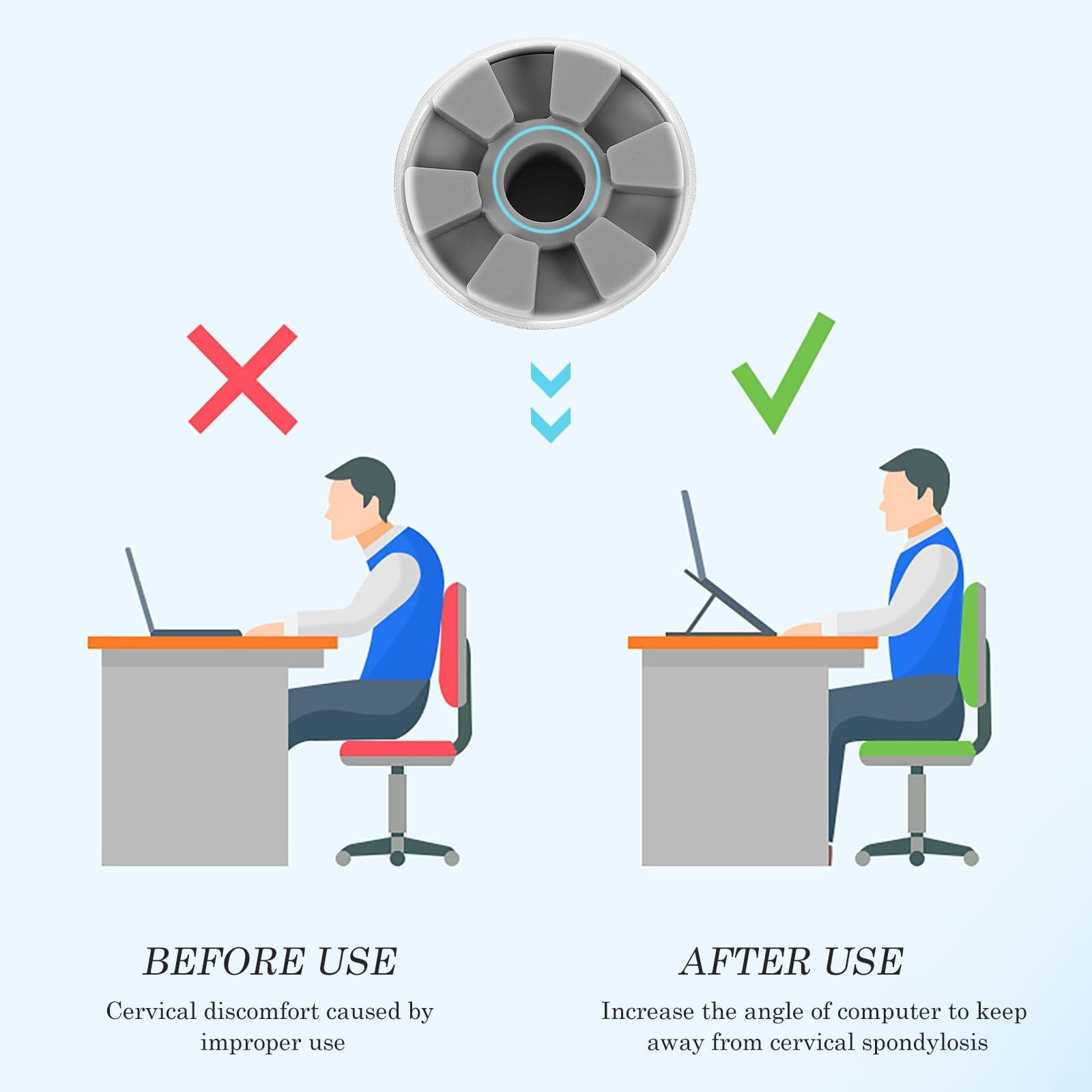 Підставка для ноутбука алюмінієва GALPADA, набір 2 шт., регульована по висоті, портативна, фото №7