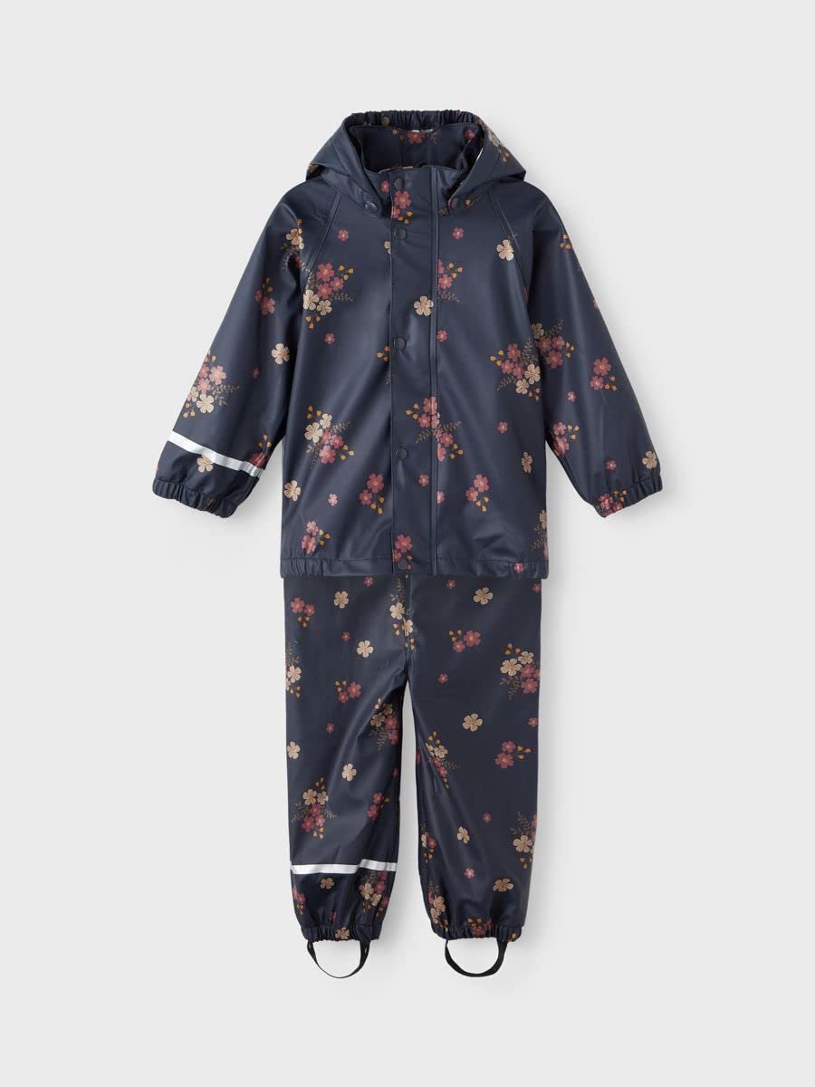 Комплект дождевика для девочек NAME IT Nmfdry Rain Set Flower Fo Noos, фото №4