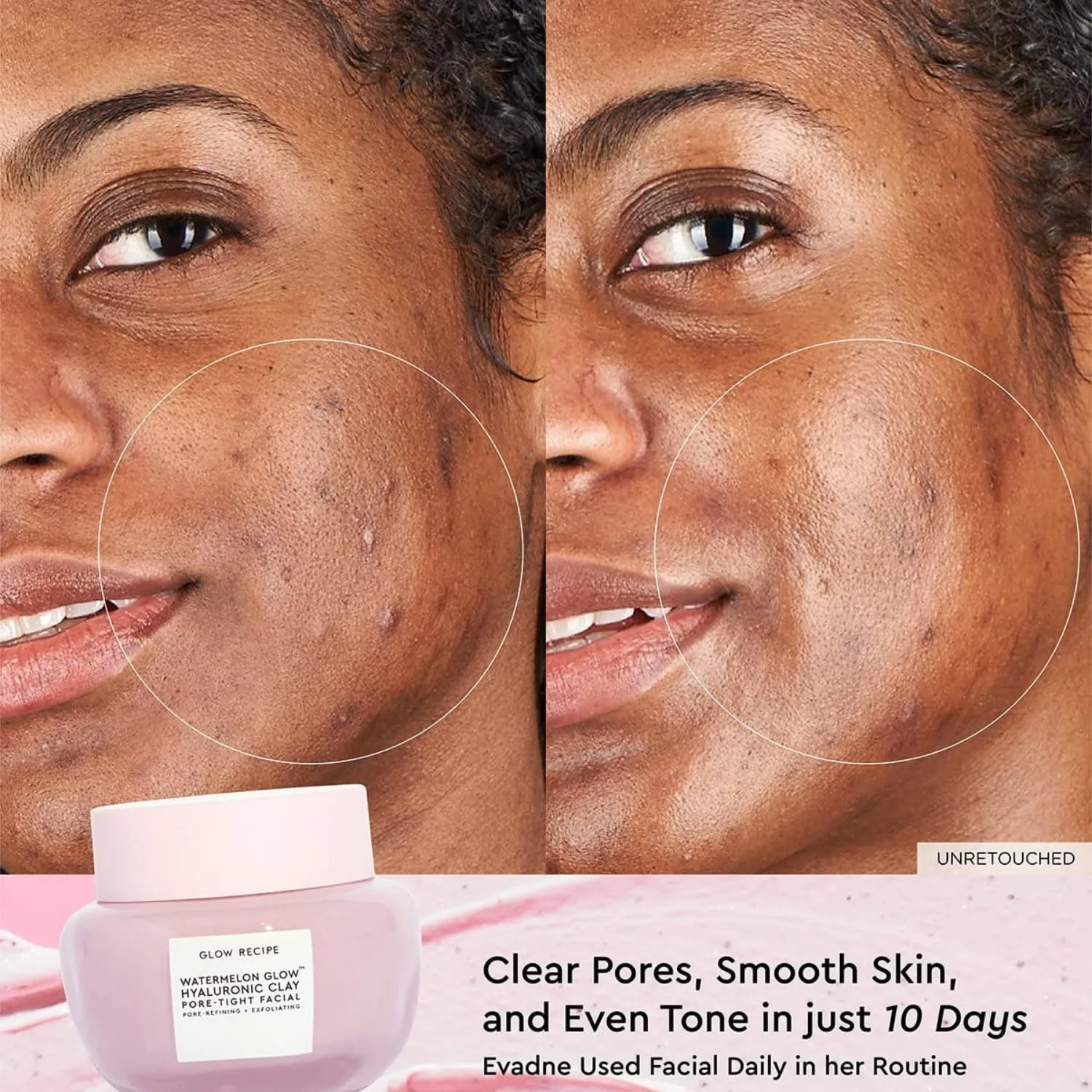 Маска для лица Glow Recipe Watermelon Glow Hyaluronic Clay Pore Tight Face - Нежная отшелушивающая глиняная маска с гиалуроновой кислотой - Помогает минимизировать вид пор, выравнивает тон + увлажняет (60 мл), фото №3