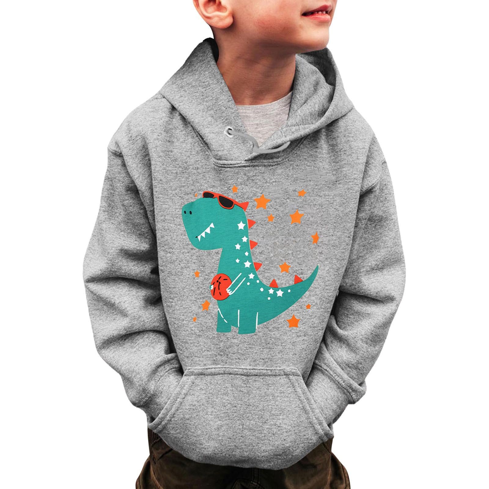 Худи Generisch Dino Print для детей, Модный флисовый худи с карманом для мальчиков и девочек, фото №3 Худи Generisch Dino Print для детей, Модный флисовый худи с карманом для мальчиков и девочек, фото №3