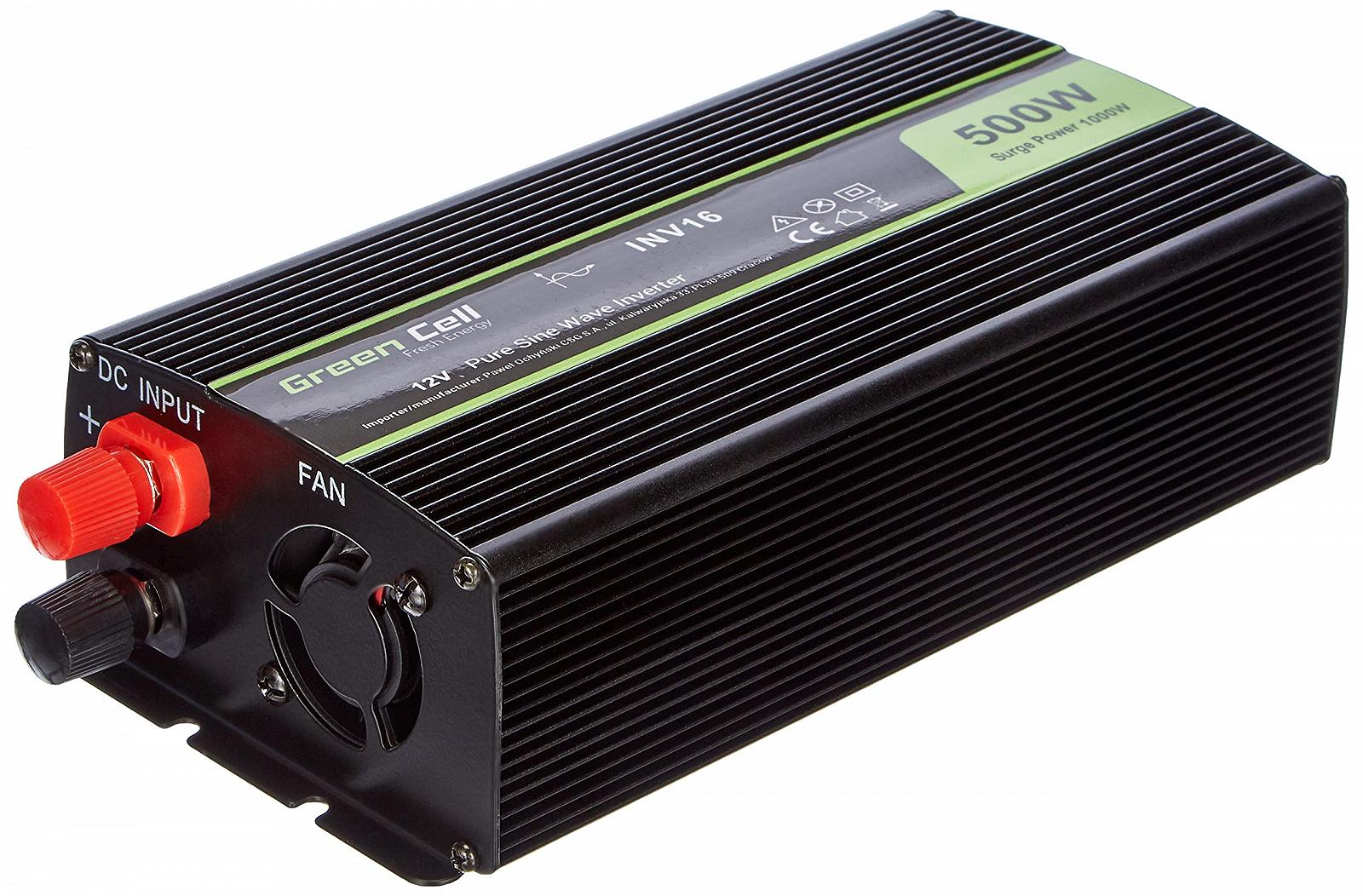 Инвертор Green Cell® 500 Вт / 1000 Вт 12 В до 230 В Pure Sine Volt Преобразователь Напряжения для Авто Инвертор Чистый Синусоидальный Мощность Солнечный DC AC Преобразователь Трансформатор Тока Гнездо Прикуривателя, фото №1