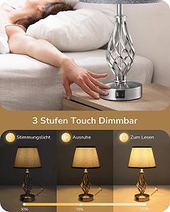 Настільна лампа EDISHINE LED Touch Dimmable USB Набір 2 шт. Сіра synthetic.ua - Фото 1