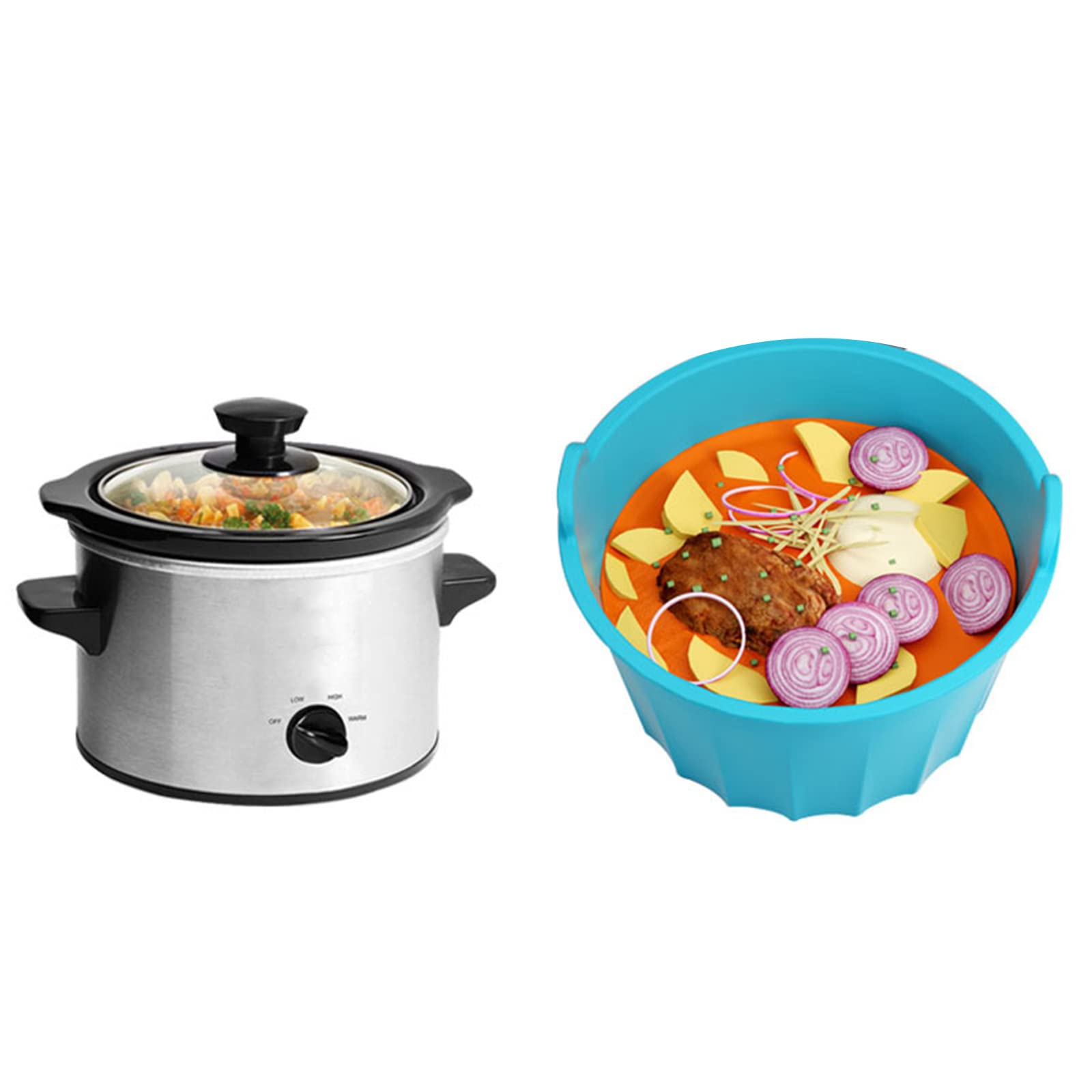 Лайнеры для медленного приготовления Leakproof Silicone Reusable Kitchen Cooking Liners Для 5-6QT Силикон Маленький, фото №4