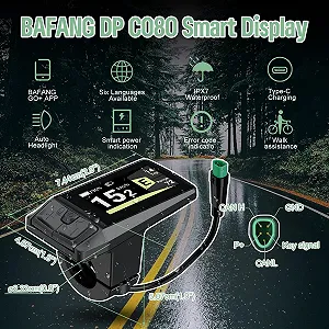 Велокомпьютер Bafang DPC080 CAN Protocol M225 M625 Type-C Charging Port synthetic.ua - Фото 1
