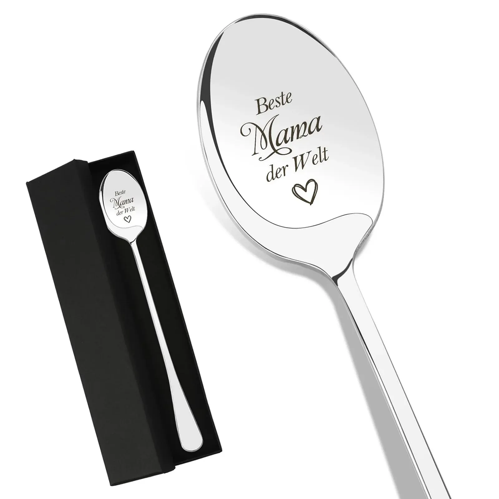 Ложка для кави Без бренда З написом Mama Нержавіюча сталь, фото №1