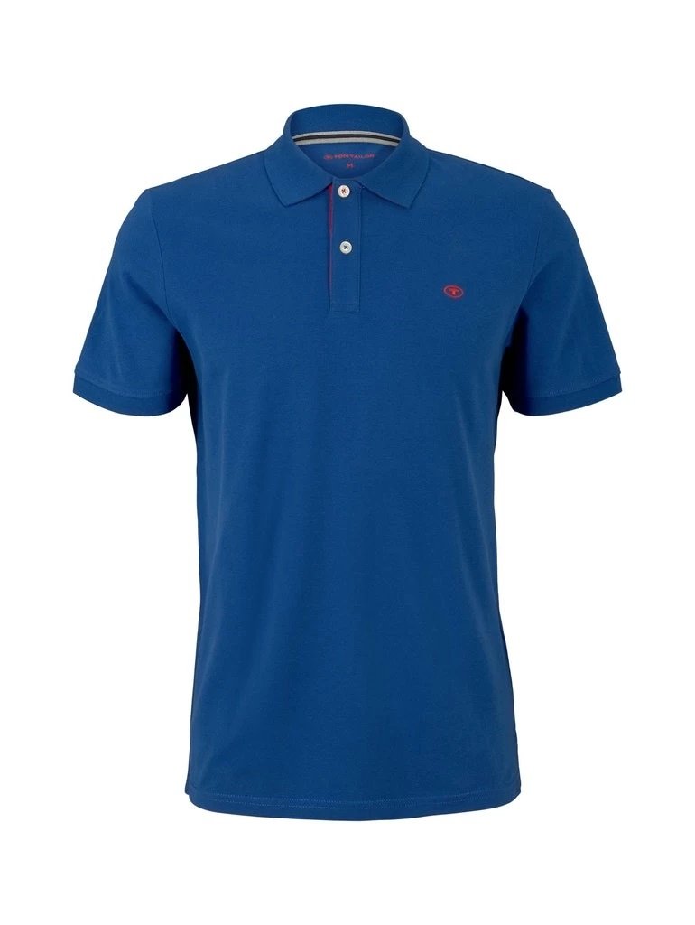 Поло basic polo with contrast 1027713XX1011132 Tom Tailor Синій S, фото №5