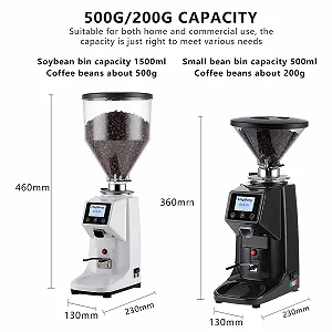 Кофемолка 250 Вт Commercial/Household, 60 мм плоский помол, 19 уровней помола, сенсорный экран, 500 мл Белый synthetic.ua - Фото 1