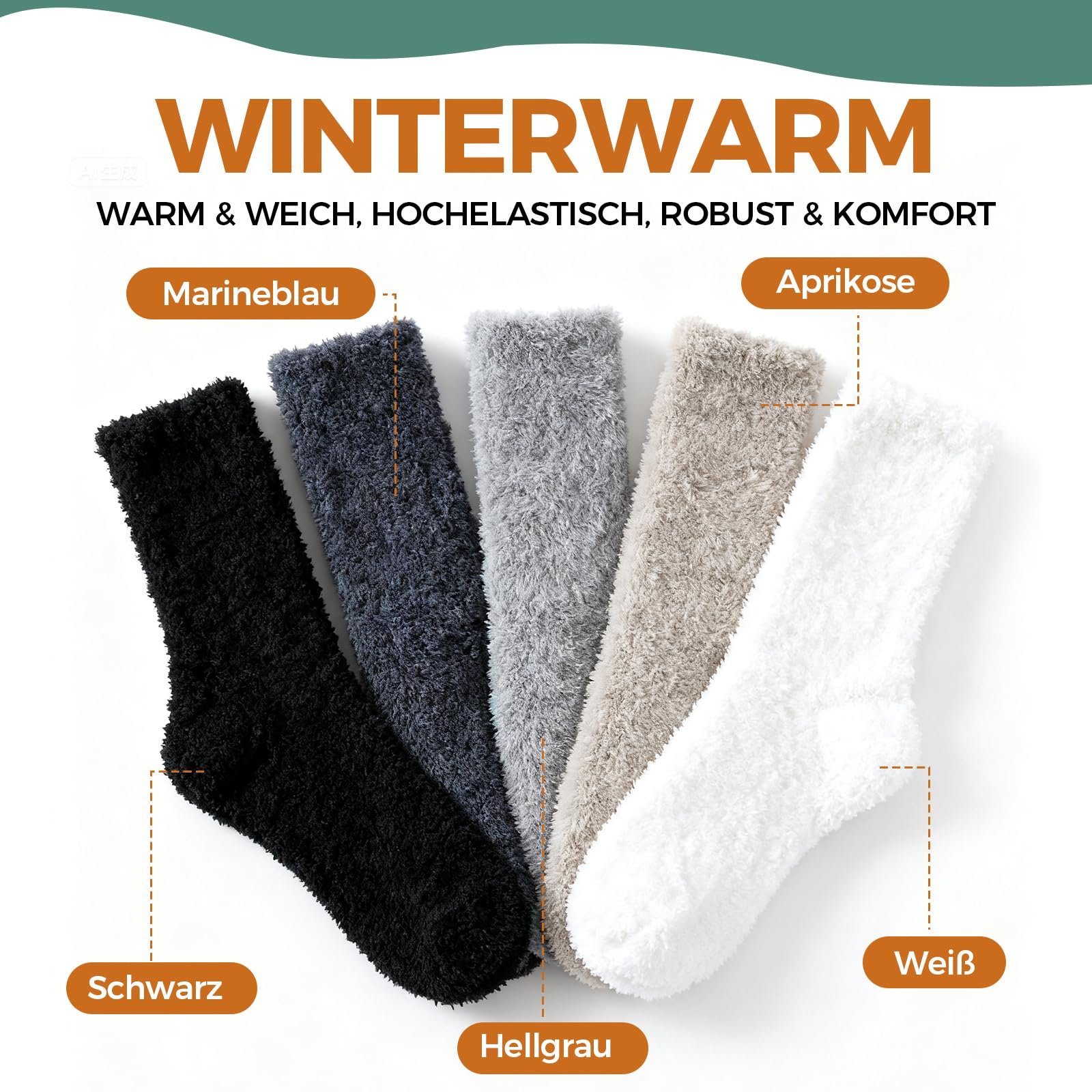 Мягкие носки Женские пушистые носки Зимние носки Теплые эластичные носки Носки для сна Женские термоноски Пушистые носки из кораллового флиса, 5 пар пушистых домашних носков на Рождество, фото №3