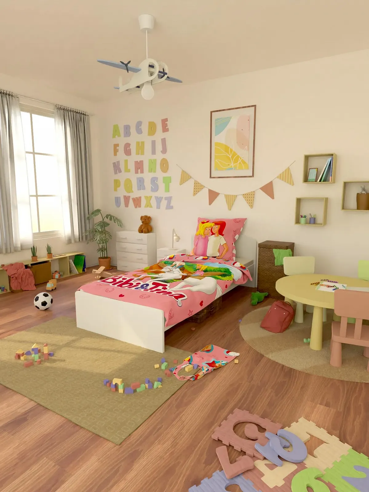 Детское Постельное белье детское SkyBrands Bibi and Tina 135 x 200 см + 80 x 80 см, 2 предмета, хлопок, фото №3