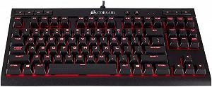 Ігрова клавіатура Corsair K63 / Механічна / USB / Cherry MX Red / Підсвітка / UKR / Black, Red (CH-9115020-ES) synthetic.ua - Фото 1