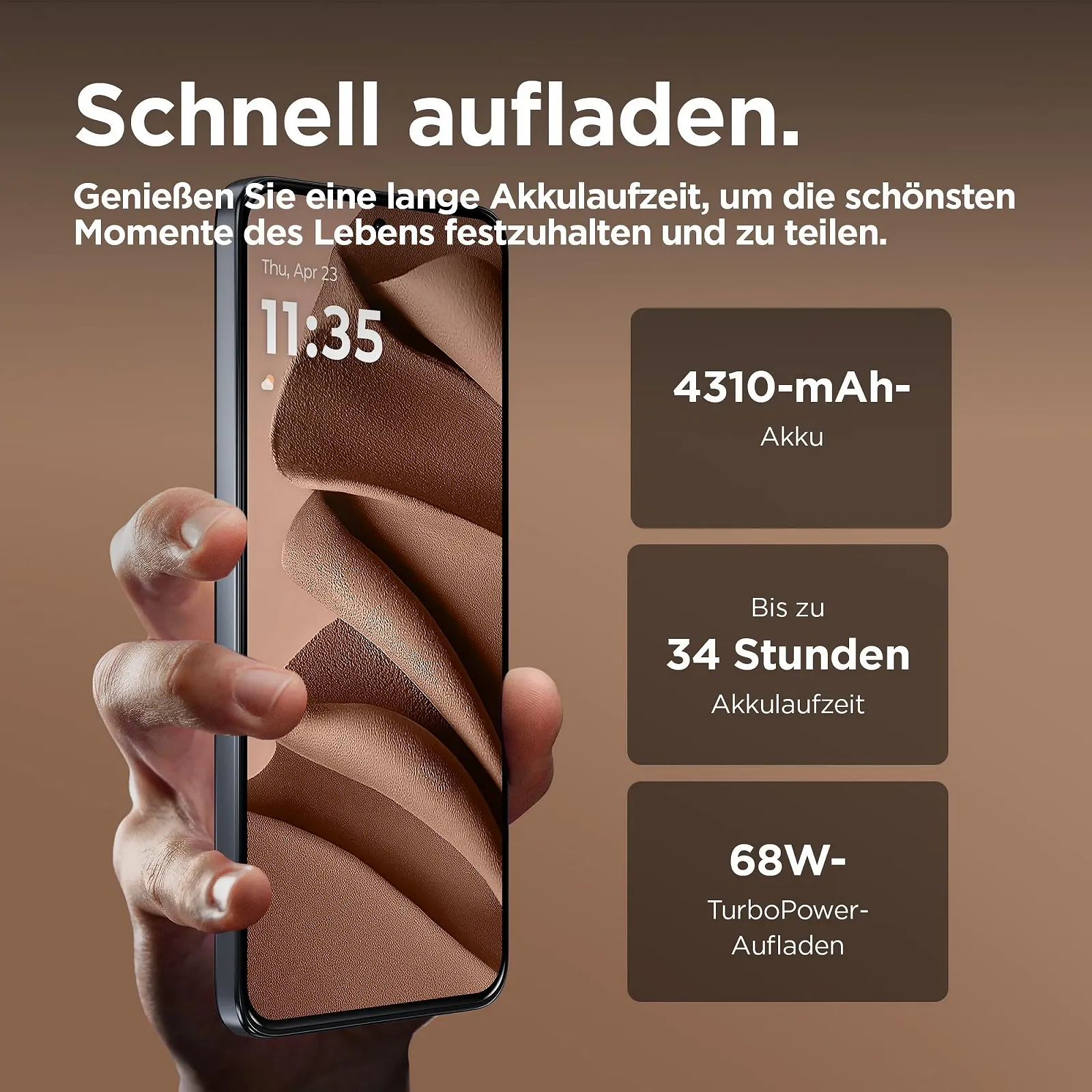 Смартфон Motorola edge50 neo 8/256GB 6.36" Super HD 50 Мп 4310 мАч Android 14 Mocha Mousse (Веганская кожа) + Защитный чехол, фото №5