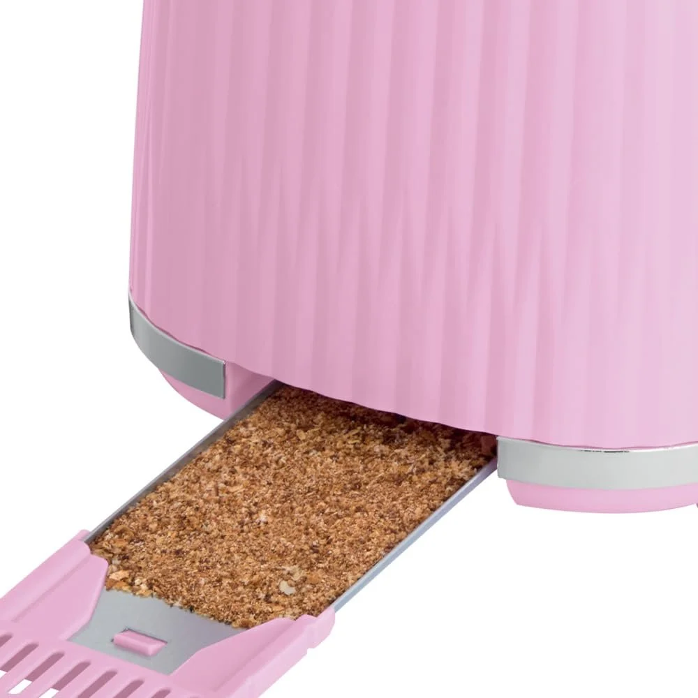 Тостер Russell Hobbs Eden 27372-56 на 2 скибочки (6 рівнів підсмажування, функція підйому, розморожування, підігріву та зупинки, висувний піддон для крихт, насадка для булочок, малиновий), фото №5