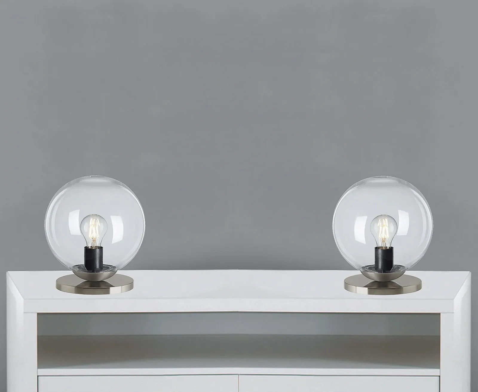 Набір настільних ламп Trango Retro Sun* 7010C Pack of 2 Glass Ball E27 Clear, фото №1