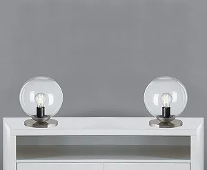 Набір настільних ламп Trango Retro Sun* 7010C Pack of 2 Glass Ball E27 Clear - Фото 1