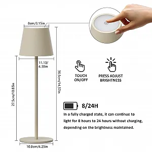 Настільна лампа K-Bright Набір з 4 шт LED з регульованою яскравістю акумуляторна бездротова 36,5 см 2700 K USB-C IP54 Dune Beige synthetic.ua - Фото 1