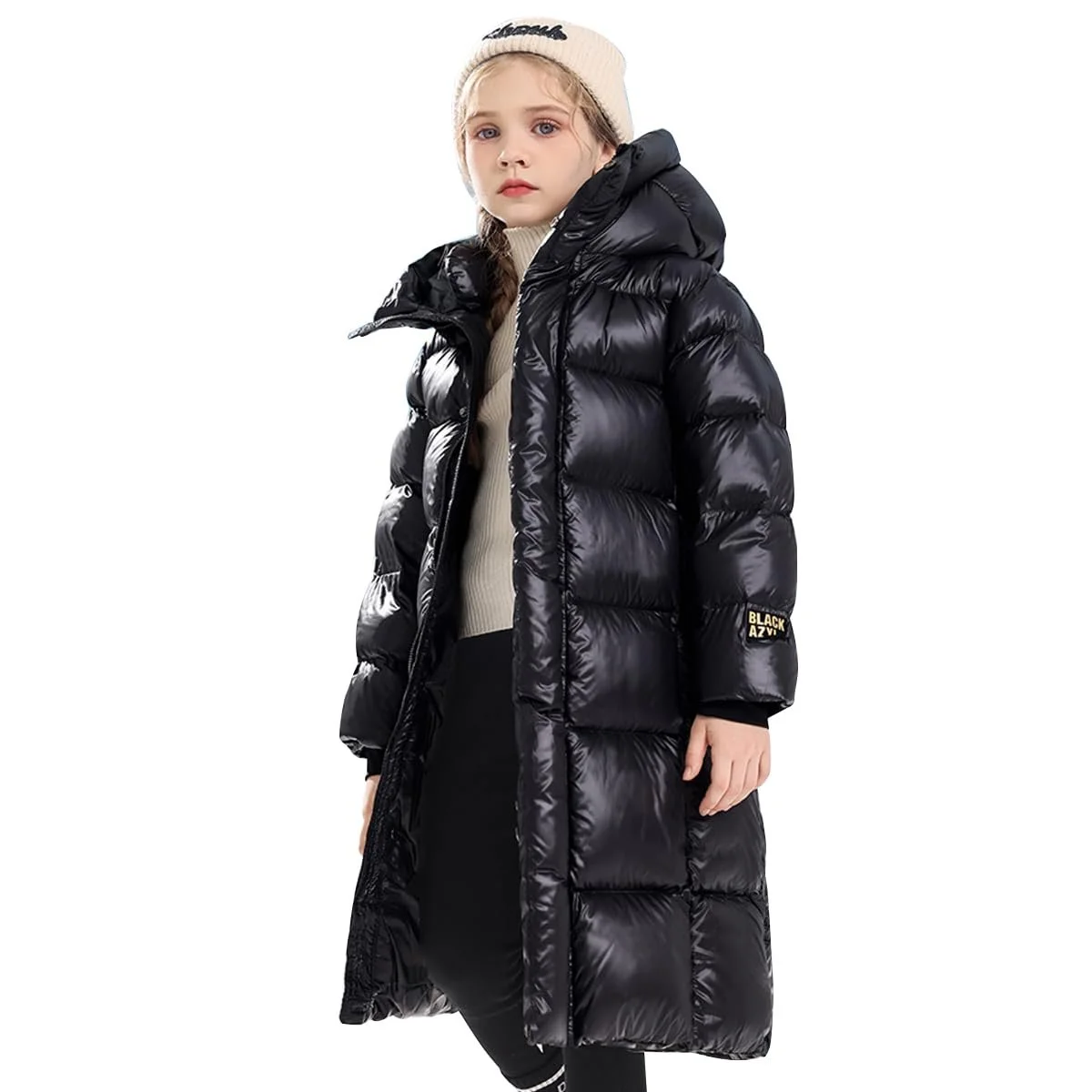 Зимняя куртка Tilozs для девочек, дышащая, утолщенная, теплая, ветрозащитная, удлиненная, с меховым капюшоном, парка, фото №1