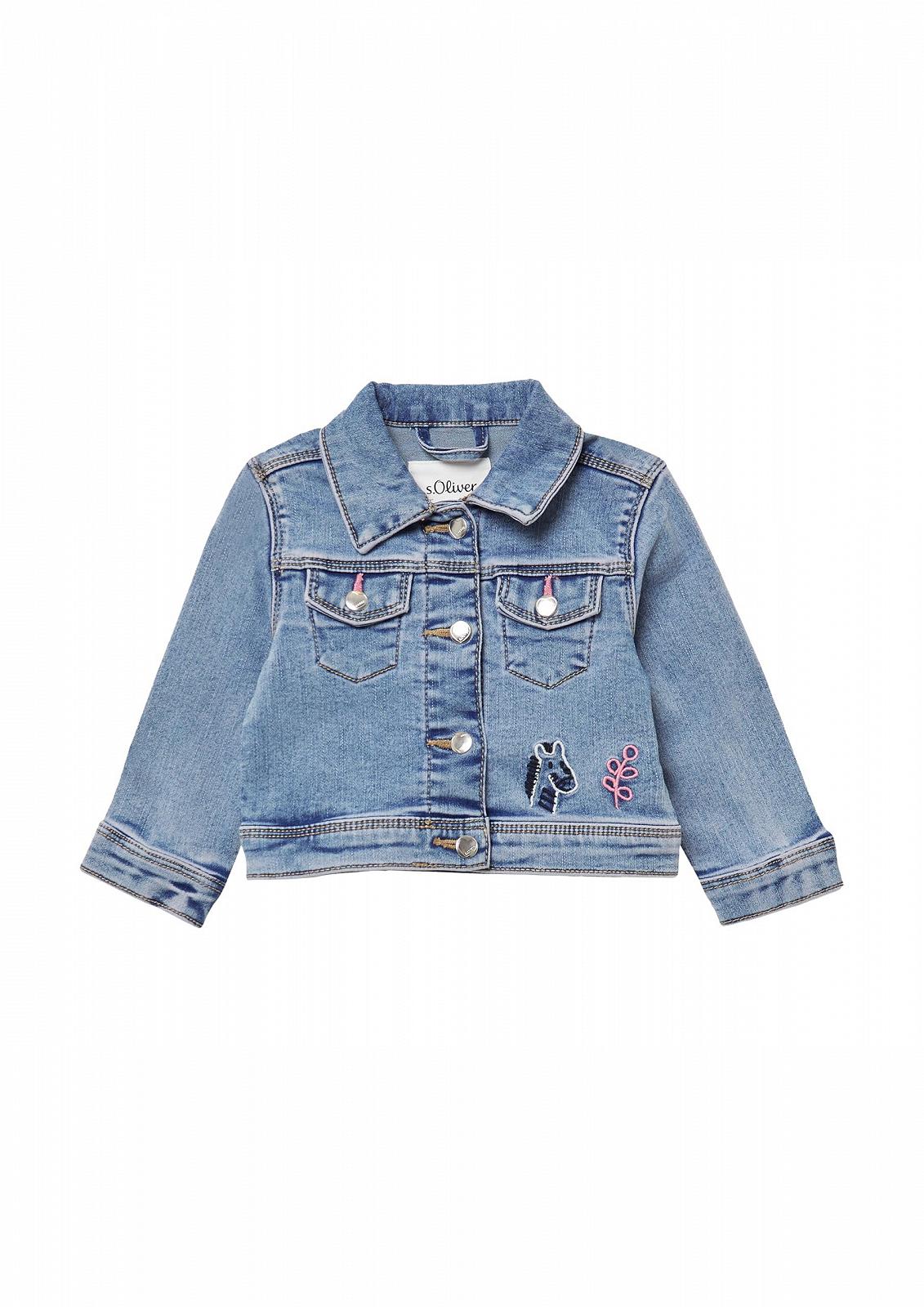 Джинсовая куртка с вышивкой с эффектом потертости, фото №1