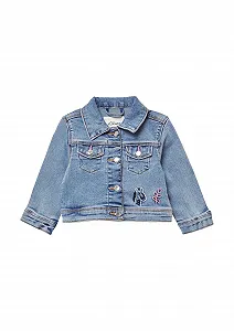 Джинсовая куртка с вышивкой с эффектом потертости - Фото 1