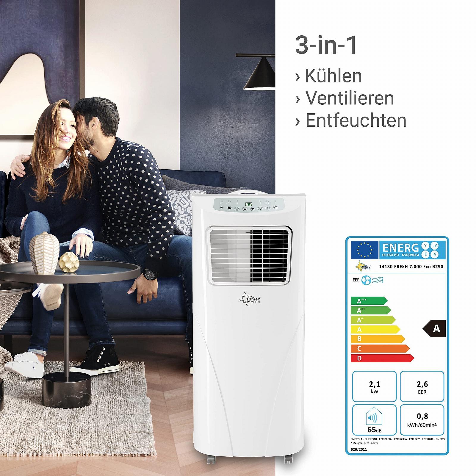 Мобільний кондиціонер Suntec Wellness Fresh Eco 14130 7000 BTU/h 240 V, фото №4