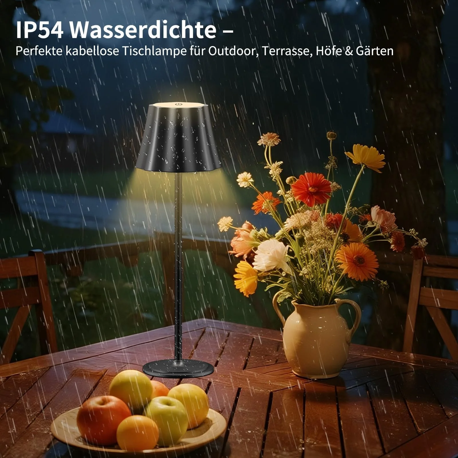 Настільна лампа LED Suright 5000 mAh Бездротова Акумуляторна 3 режими кольору з регулюванням яскравості IP54 Водонепроникна, фото №6