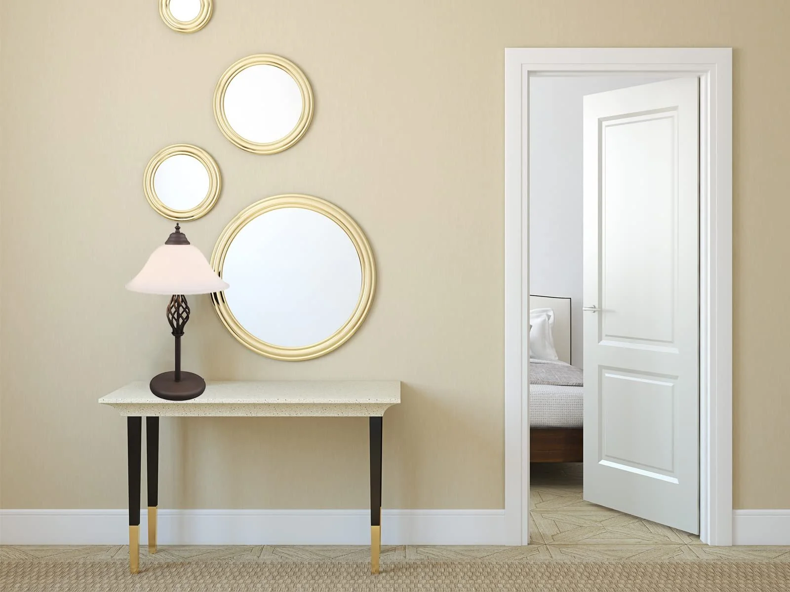 Настільна лампа Country House велика з ефектом іржі та скляним абажуром, білий, висота 50 см, фото №6