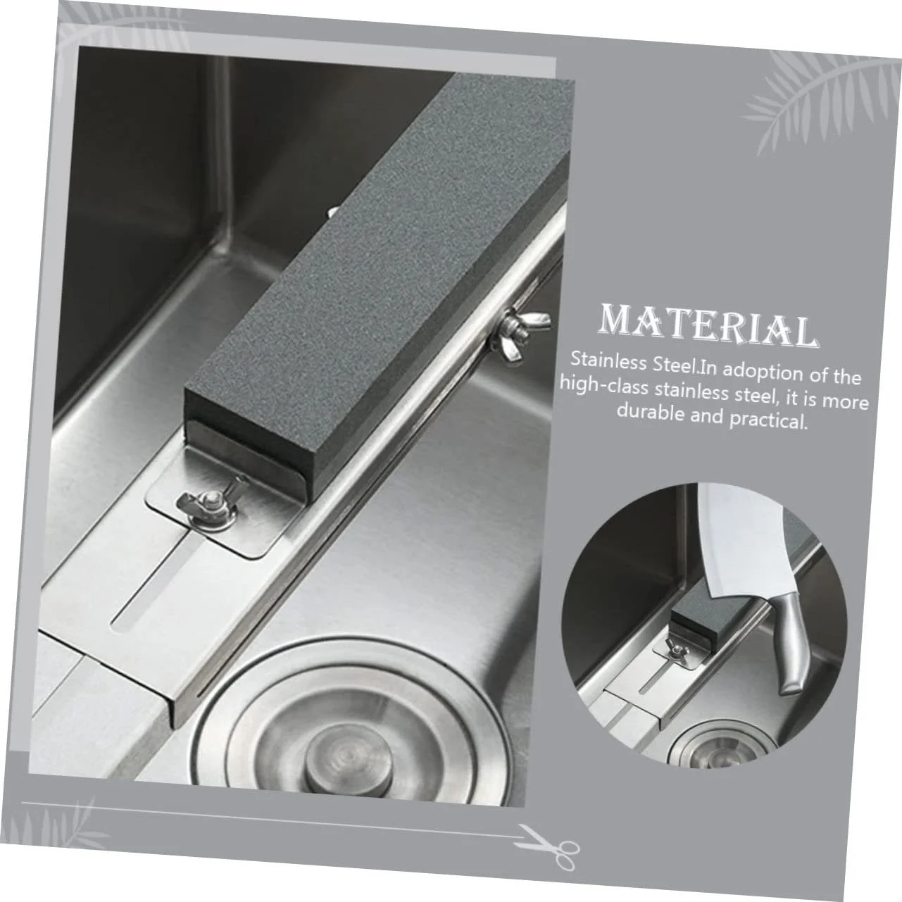 Тримач для точильного каменю NUOBESTY регульований з нержавіючої сталі для кухонних ножів, фото №9