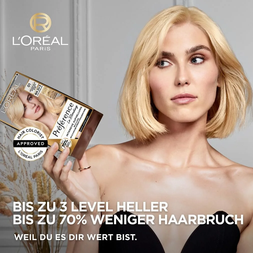Фарба для волосся L'Oréal Paris Préférance Le Blonding 01 Дуже світлий натуральний блонд, фото №2 Фарба для волосся L'Oréal Paris Préférance Le Blonding 01 Дуже світлий натуральний блонд, фото №2