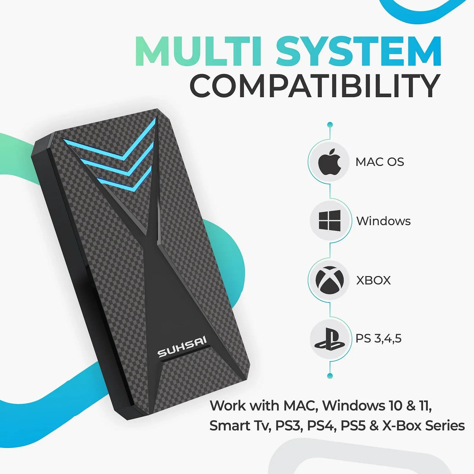 Зовнішній жорсткий диск SUHSAI 320ГБ USB 3.0 2.5" RGB, фото №6 Зовнішній жорсткий диск SUHSAI 320ГБ USB 3.0 2.5" RGB, фото №6