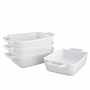 Форма для запікання керамічна прямокутна міні набір з 4 шт. прибл. 9.5 x 4 x 13 см 400 мл synthetic.ua - Фото 1