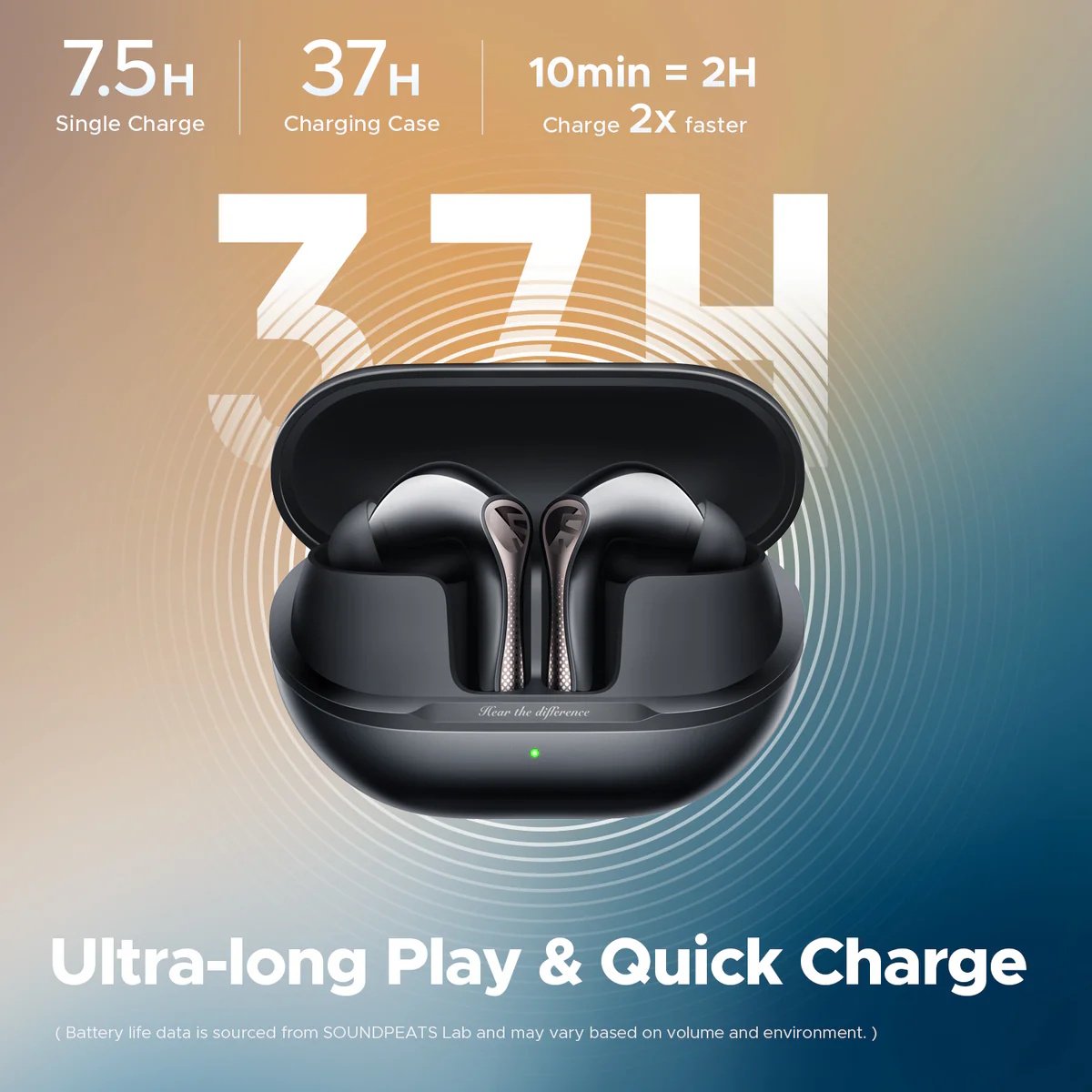 Наушники SoundPEATS Air5 Pro Qualcomm aptX Lossless LDAC Black, фото №8 Наушники SoundPEATS Air5 Pro Qualcomm aptX Lossless LDAC Black, фото №8