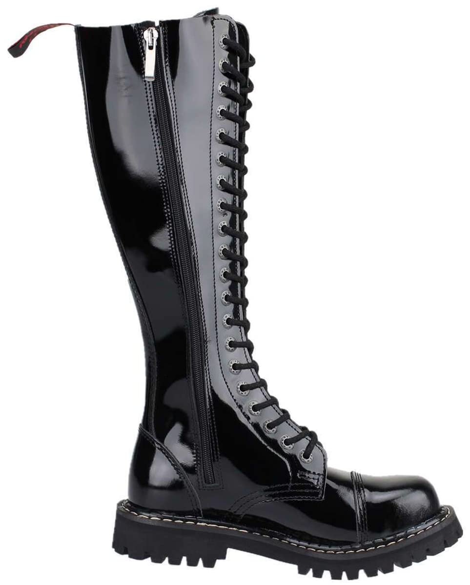 Черевики ANGRY ITCH Gothic Punk Army Ranger 20-Hole Шкіряні зі сталевим носком, фото №4