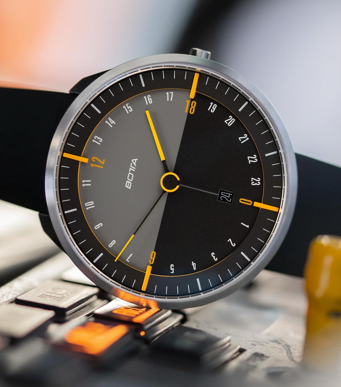 Часы Botta мужские Swiss Quartz TRES 24 (45 мм) с кожаным ремешком, фото №2