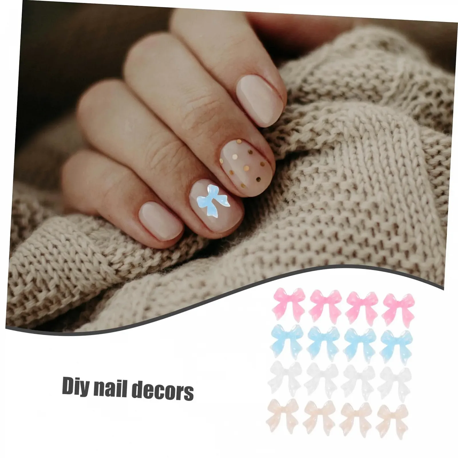Украшения для ногтей FRCOLOR 200 шт., смоляные бантики, украшения для маникюра, фото №5