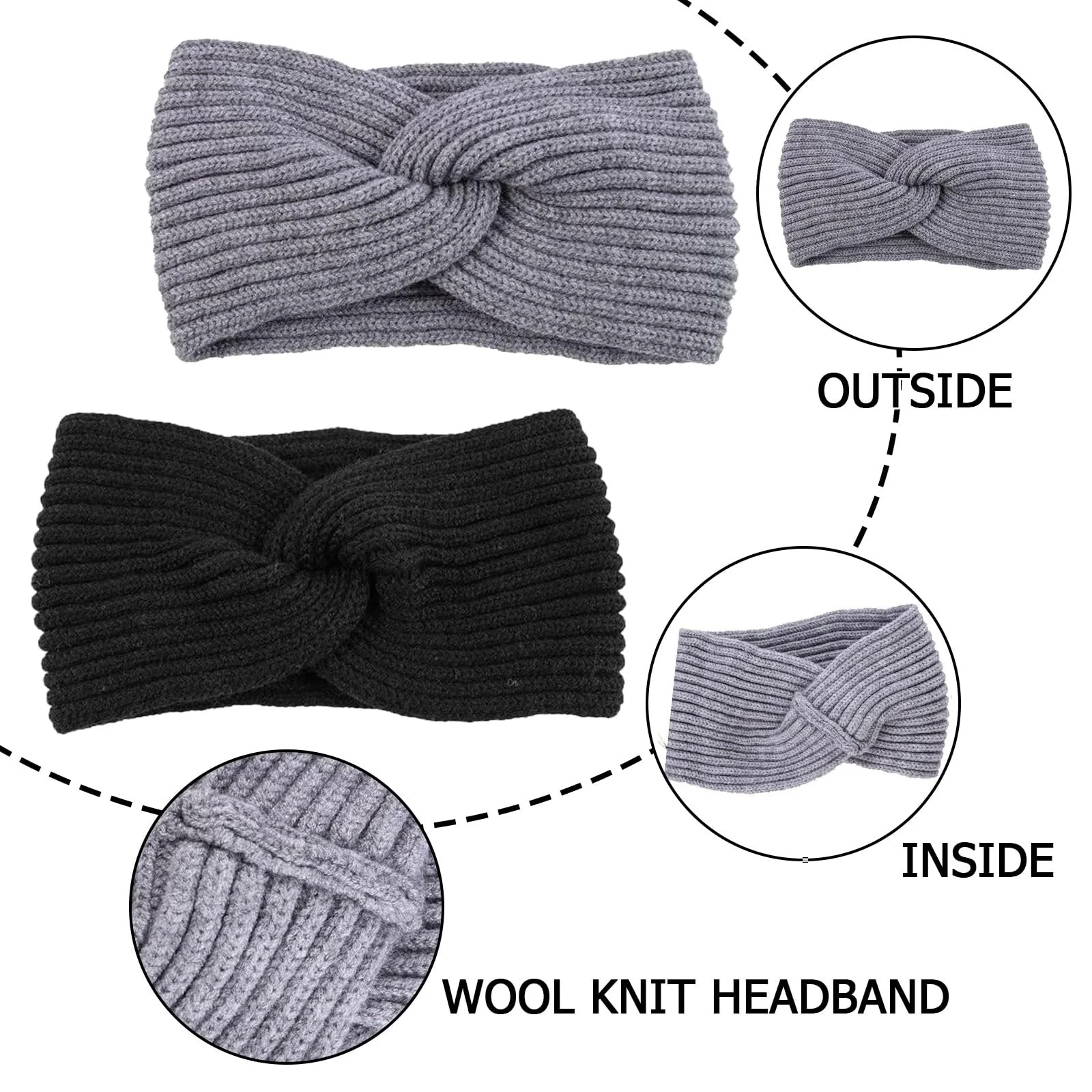 Повязка на голову зимняя женская, фото №3