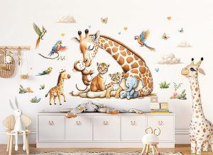 Наклейка на стену Little Deco DL5060 XL Safari Animals Giraffe Lion synthetic.ua - Фото 1
