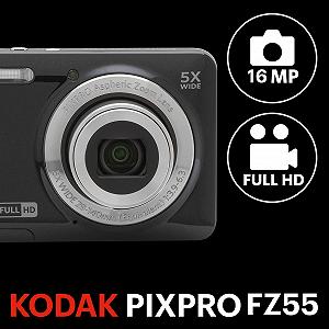 Цифровая Фотокамера KODAK Pixpro FZ55 16 мегапикселей, 5X оптический зум, 2.7 ЖК-монитор, оптический стабилизатор изображения, 720p Full HD видео, литий-ионный аккумулятор synthetic.ua - Фото 1